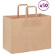 Vidaxl Sacs En Papier 50 Pcs Avec Poignées Marron 32x17x25 Cm