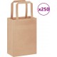 Vidaxl Sacs En Papier 250 Pcs Avec Poignées Marron 15x8x21 Cm