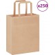 Vidaxl Sacs En Papier 250 Pcs Avec Poignées Marron 18x8x22 Cm