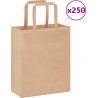 Vidaxl Sacs En Papier 250 Pcs Avec Poignées Marron 18x8x22 Cm