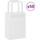 Vidaxl Sacs En Papier 50 Pcs Avec Poignées Blanc 15x8x21 Cm