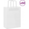 Vidaxl Sacs En Papier 50 Pcs Avec Poignées Blanc 21x11x28 Cm