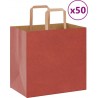 Vidaxl Sacs En Papier 50 Pcs Avec Poignées Rouge 26x17x25 Cm