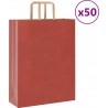 Vidaxl Sacs En Papier 50 Pcs Avec Poignées Rouge 32x12x42 Cm