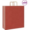 Vidaxl Sacs En Papier 50 Pcs Avec Poignées Rouge 45x17x48 Cm
