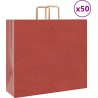 Vidaxl Sacs En Papier 50 Pcs Avec Poignées Rouge 54x15x49 Cm