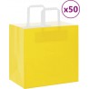Vidaxl Sacs En Papier 50 Pcs Avec Poignées Jaune 26x17x25 Cm