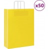 Vidaxl Sacs En Papier 50 Pcs Avec Poignées Jaune 32x12x42 Cm
