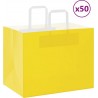 Vidaxl Sacs En Papier 50 Pcs Avec Poignées Jaune 32x22x24 Cm