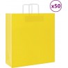 Vidaxl Sacs En Papier 50 Pcs Avec Poignées Jaune 45x17x48 Cm