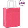 Vidaxl Sacs En Papier 250 Pcs Avec Poignées Rose 18x8x22 Cm