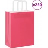 Vidaxl Sacs En Papier 250 Pcs Avec Poignées Rose 21x11x28 Cm