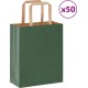 Vidaxl Sacs En Papier 50 Pcs Avec Poignées Vert 18x8x22 Cm