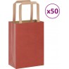Vidaxl Sacs En Papier 50 Pcs Avec Poignées Rouge 15x8x21 Cm