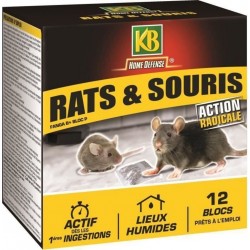 Kb Home Defense Rat Souris Blocs 12x20g