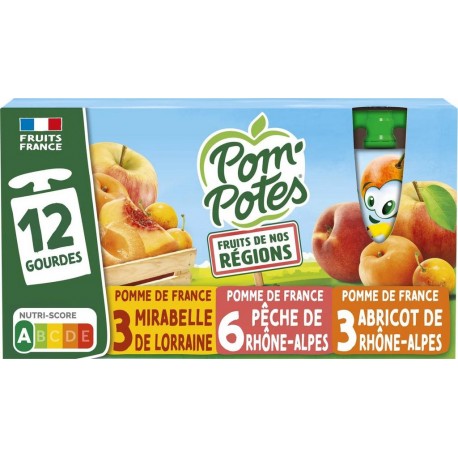 Pom'Potes Compote multivariétés Fruits de nos régions 12x90g 1.08Kg