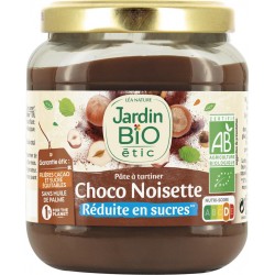 JARDIN BIO ETIC CHOCO NOISETTE REDUITE EN SUCRES 350g
