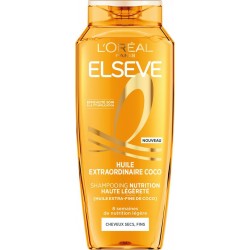 L'OREAL PARIS Shampoing Nourrissant Cheveux secs et fins Huile extraordinaire de coco Elseve 250ml