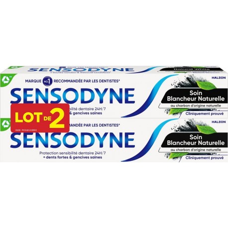 SENSODYNE Dentifrice Soin Blancheur Charbon les 2 tubes de 75ml