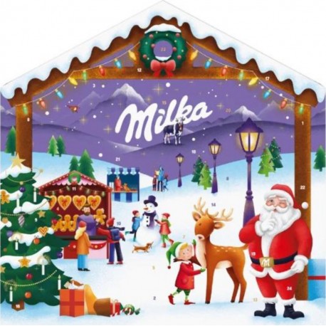 MILKA Calendrier de l'Avent Enfants Chocolat au Lait Noël Magic 147g