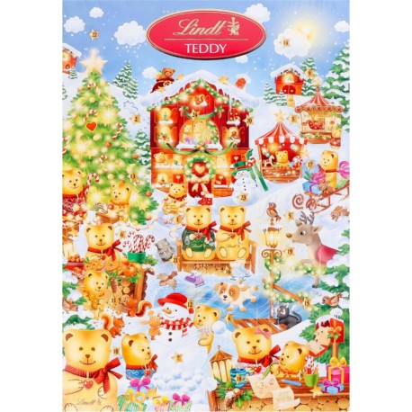 LINDT Calendrier de l'Avent Enfants Chocolat au Lait Teddy 211g