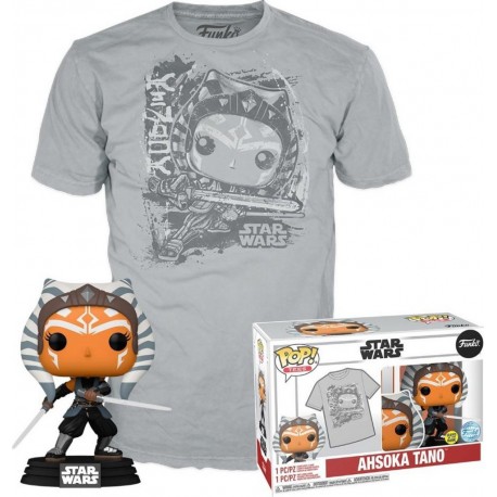 FUNKO Figurine POP! Star Wars Le Mandalorien Ahsoka + Tee-shirt tailleL