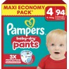 PAMPERS Couches Culottes Bébés Baby-dry Pants 9-15Kg Taille 4 94 couches culottes