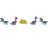PARIS PRIX Lot De 5 Bougies D'anniversaire happy Dino Multicolore