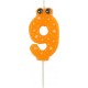 PARIS PRIX Bougie D'anniversaire chiffre 9 5cm Orange