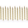PARIS PRIX Lot De 12 Bougies D'anniversaire métalliques 6cm Or
