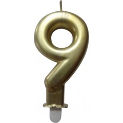 PARIS PRIX Bougie D'anniversaire chiffre 9 7cm Or