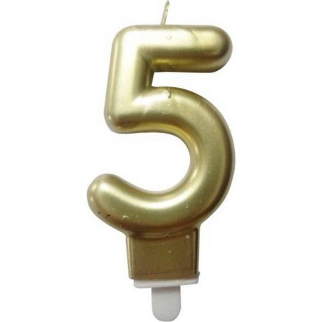 PARIS PRIX Bougie D'anniversaire chiffre 5 7cm Or