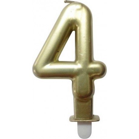 PARIS PRIX Bougie D'anniversaire chiffre 4 7cm Or