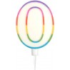 PARIS PRIX Bougie D'anniversaire chiffre 0 10cm Multicolore