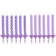 PARIS PRIX Lot De 24 Bougies D'anniversaire nuance 6cm Prune