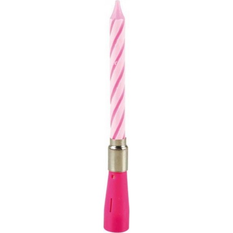 PARIS PRIX Bougie D'anniversaire musicale 12cm Rose
