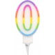 PARIS PRIX Bougie D'anniversaire chiffre 0 7cm Multicolore