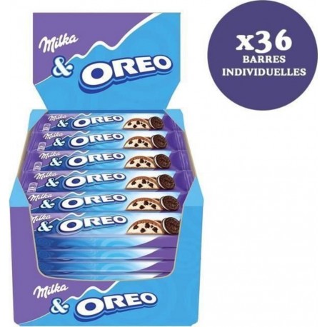Milka Oreo Barre De Chocolat Au Lait Aux Éclats De Biscuits Oreo 36x37g