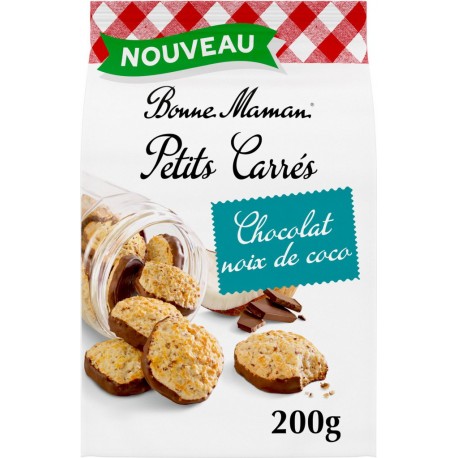 BONNE MAMAN Biscuit Petits Carrés Chocolat Noix de Coco 200g