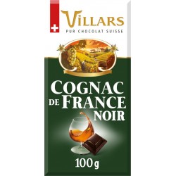 VILLARS Tablette de Chocolat noir Cognac boisé de France