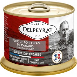DELPEYRAT Bloc de foie gras de canard du sud ouest finement poivré