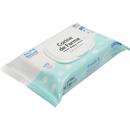 CORINE DE FARME Lingettes de Change Bébé Fresh&Natural Fibres Biodégradables