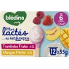 BLEDINA Dessert Lactée Fruits Rouges/Fruits du Soleil bébé dès 6 mois