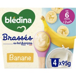 BLEDINA Yaourts brassés bébé Banane de 6 mois à 3 ans