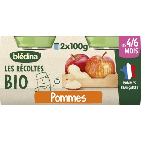 BLEDINA Purée de Fruits Bébé Pomme dès 4/6 mois