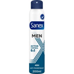 SANEX Déodorant Homme Active Control 6 en 1 Anti-transpirant 48h