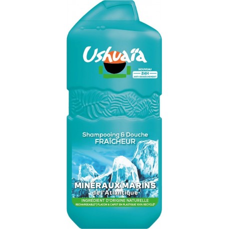 USHUAIA Shampooing et Gel Douche Fraîcheur Minéraux Marins De L'Atlantique