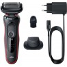 Braun Series 5 51-r1200s Rasoir Pour Homme Rasoir À Grille Tondeuse Noir, Rouge