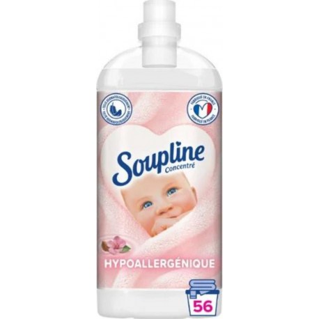 SOUPLINE HYPOALLERGENIQUE ADOUCISSANT TEXTILE FLACON PLASTIQUE RECYCLE AMANDE DOUCE NON ECOLOGIQUE 1300ML 1CT TOUT TYPE CONCENTR