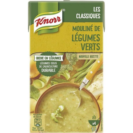 Knorr Les Classiques Mouliné de Légumes Verts 1L (lot de 4)